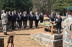 The four Lowveld Moth Shellholes together with Regiment Louis Botha Barberton at the Delville Wood parade held at the graveside of Evan Davies